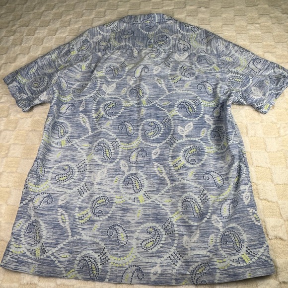 Tommy Bahama Silk Blend Blue Paisley Camp Shirt Short Sleeve Mens XL - Picture 13 of 13